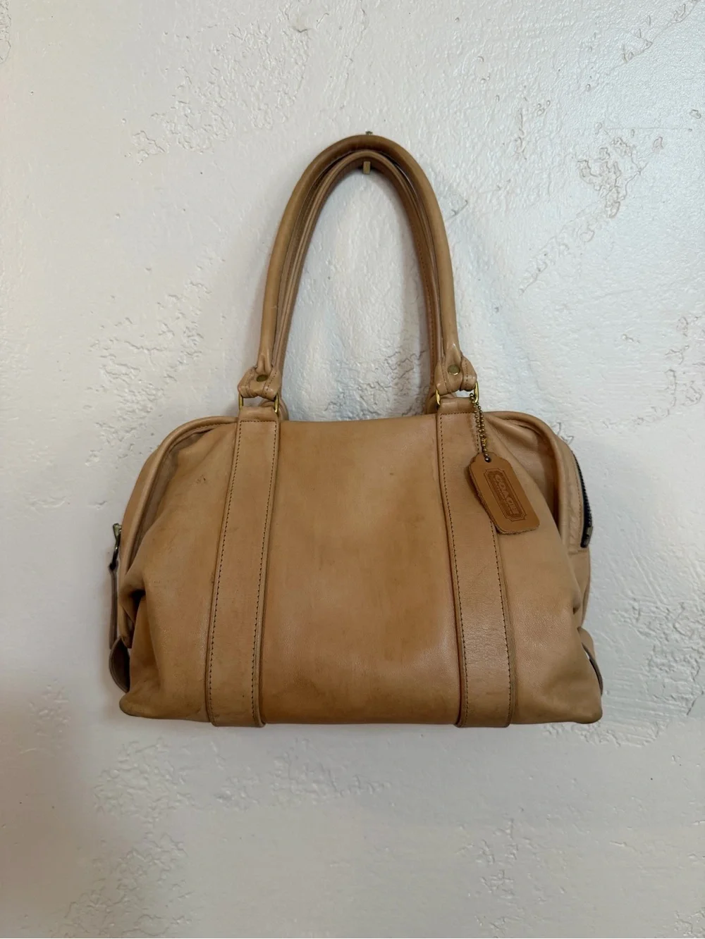Vintage Coach 0846 Tan Leather Satchel Doctor Bag w/ Hangtag